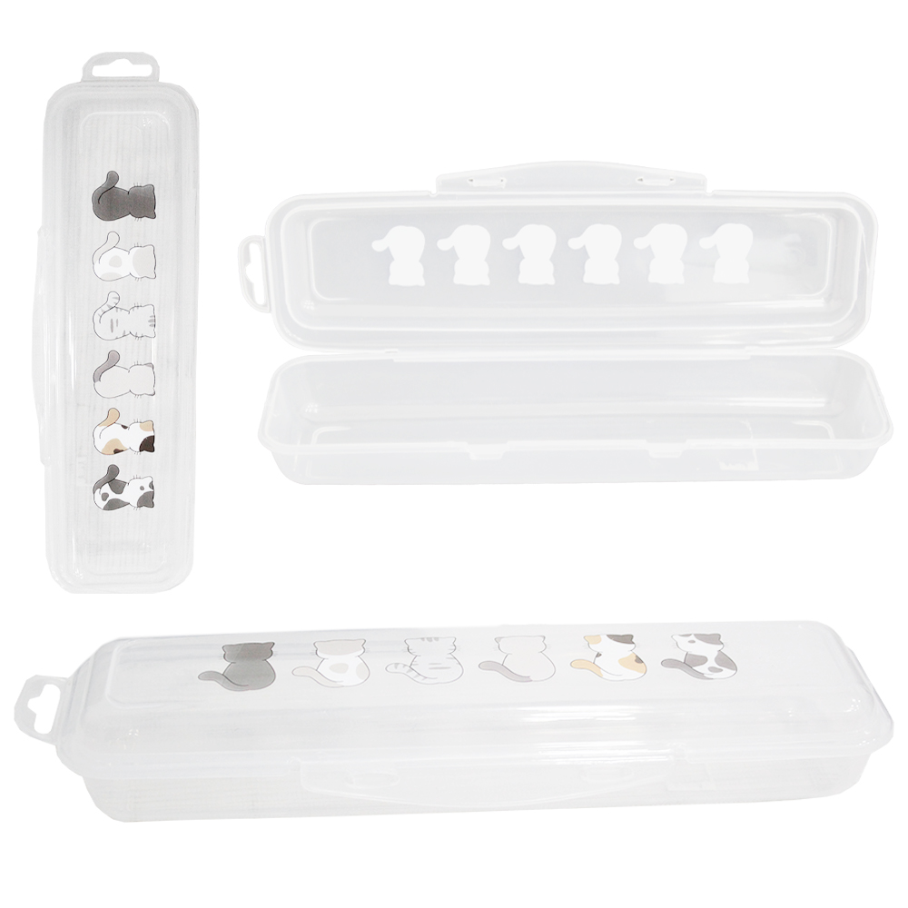 PORTA ESCOVA / ESTOJO DENTAL DE PLASTICO OVAL FLIP COM TRAVA 24X6,5X4CM