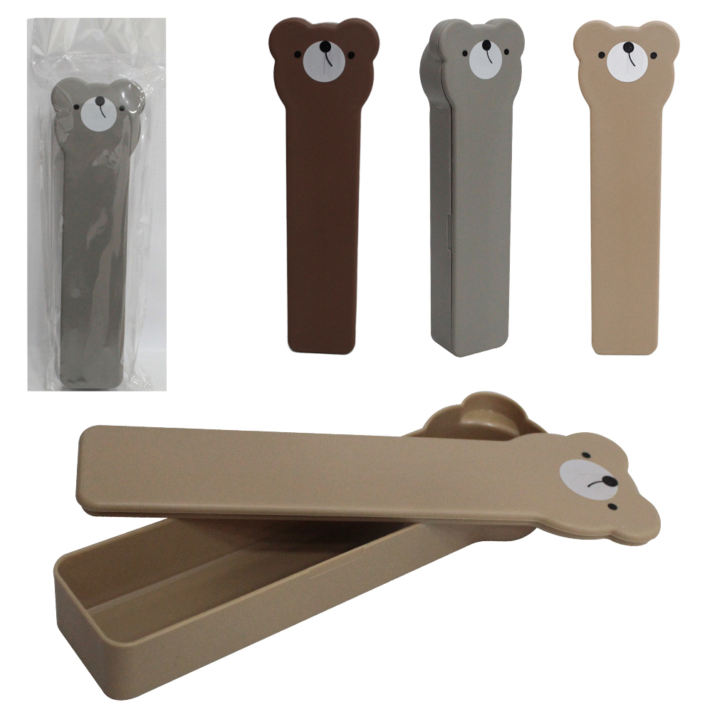 PORTA ESCOVA / ESTOJO DENTAL DE PLASTICO URSO 22X6,5X3,5CM 