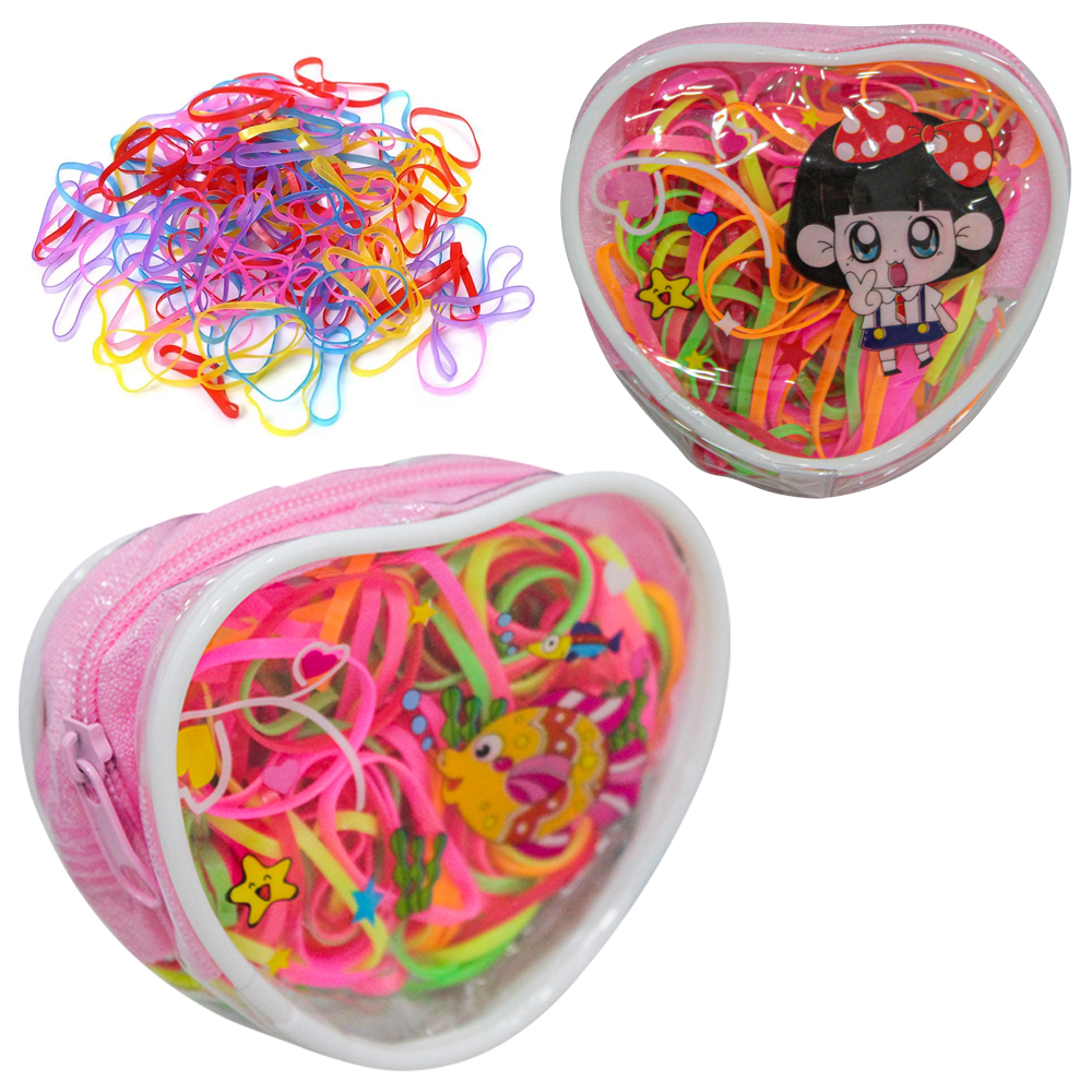 KIT ACESSORIOS PARA CABELO ELASTICO / RABICO DE SILICONE COM 110 PECAS 2CM DE Ø