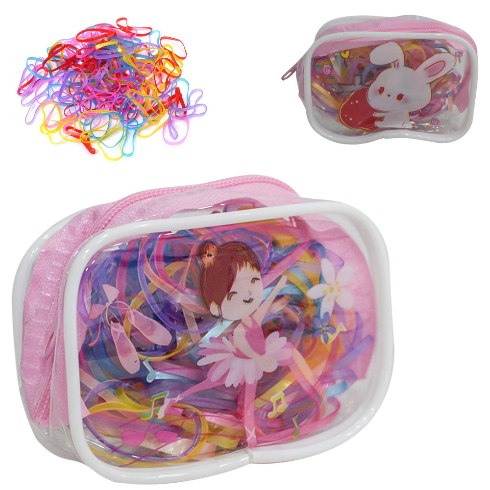 KIT ACESSORIOS PARA CABELO ELASTICO / RABICO DE SILICONE COM 110 PECAS 2CM DE Ø