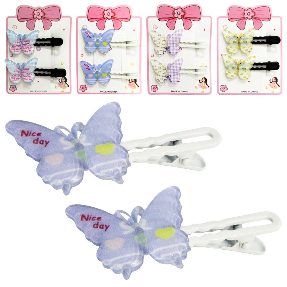 KIT ACESSORIOS PARA CABELO PRESILHA BORBOLETA COM 2 PECAS 6,5X3X1,5CM