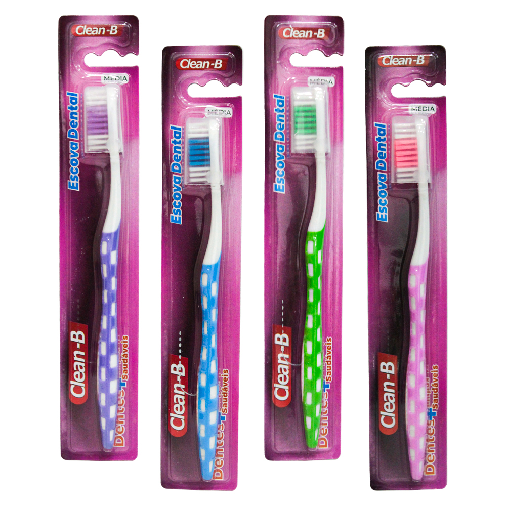 ESCOVA DENTAL MEDIA COM PROTETOR DE CERDA CLEAN-B