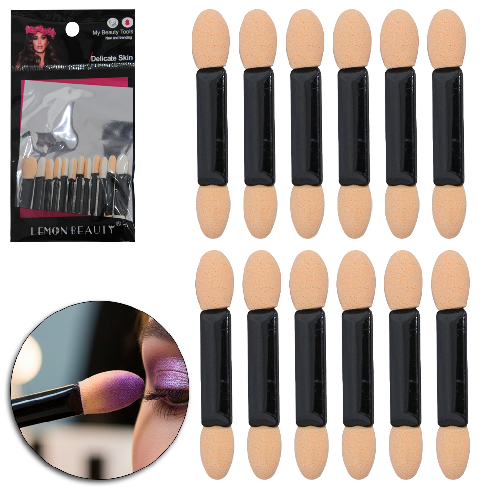 PINCEL PARA MAKE / MAQUIAGEM DUPLO LEMON BEAUTY COM 12 PECAS 5CM