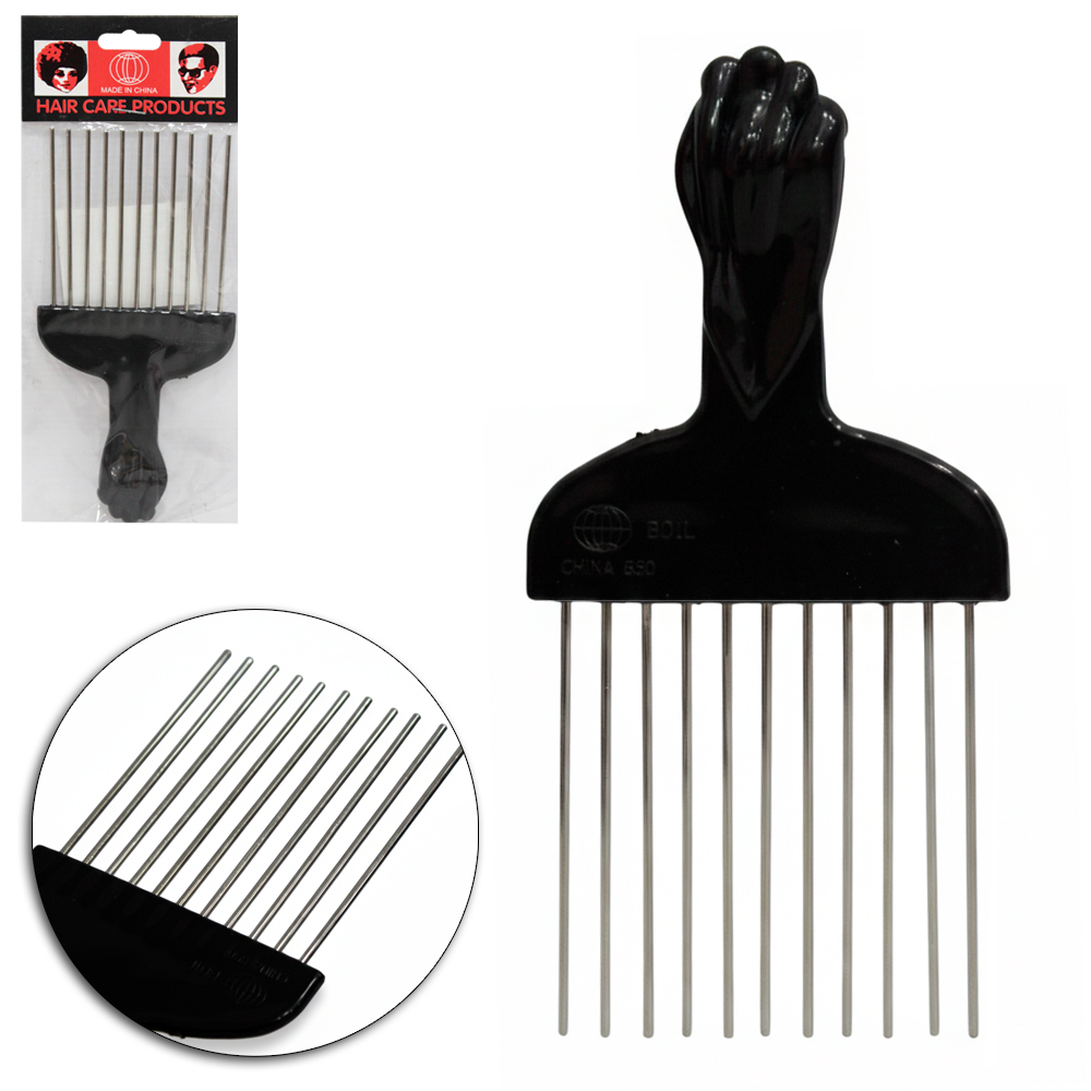 PENTE GARFO DE METAL CABO PLASTICO 15X7CM