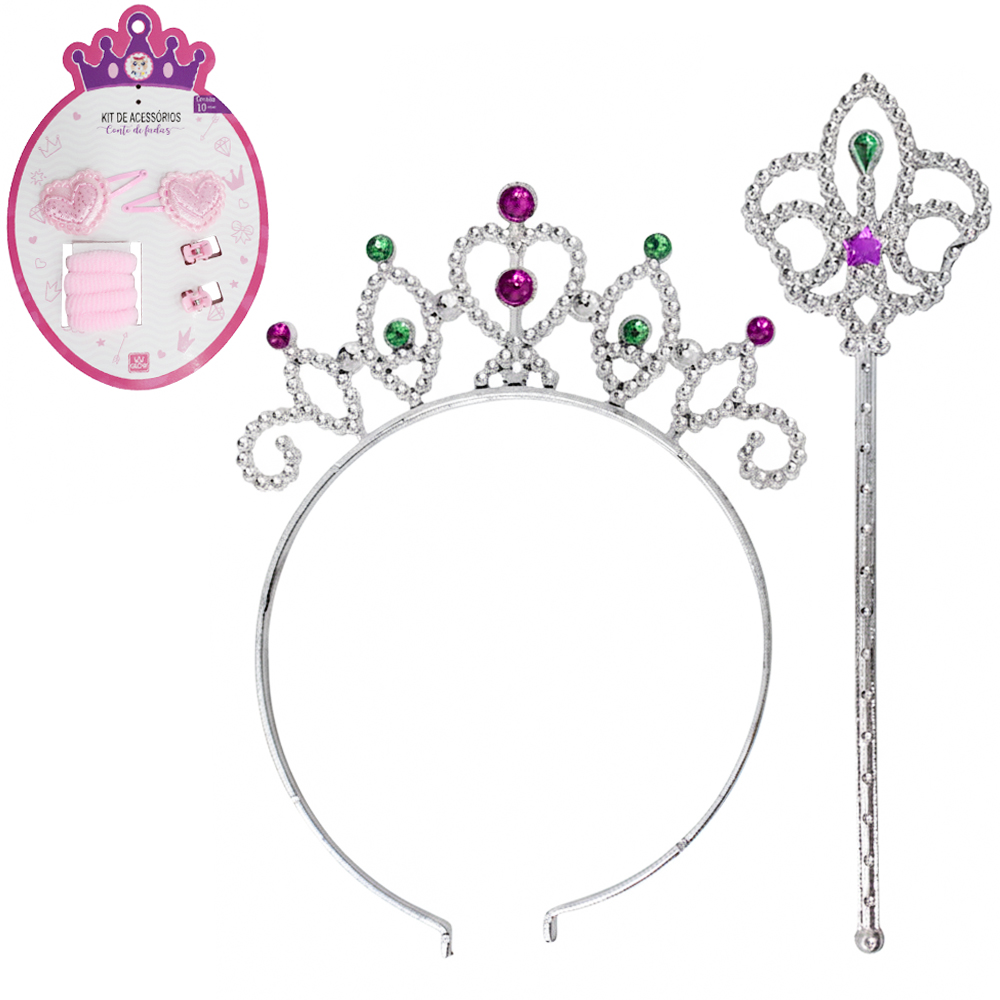 TIARA INFANTIL COM VARINHA MAGICA / TIC TAC / PIRANHA E RABICO 10 PECAS