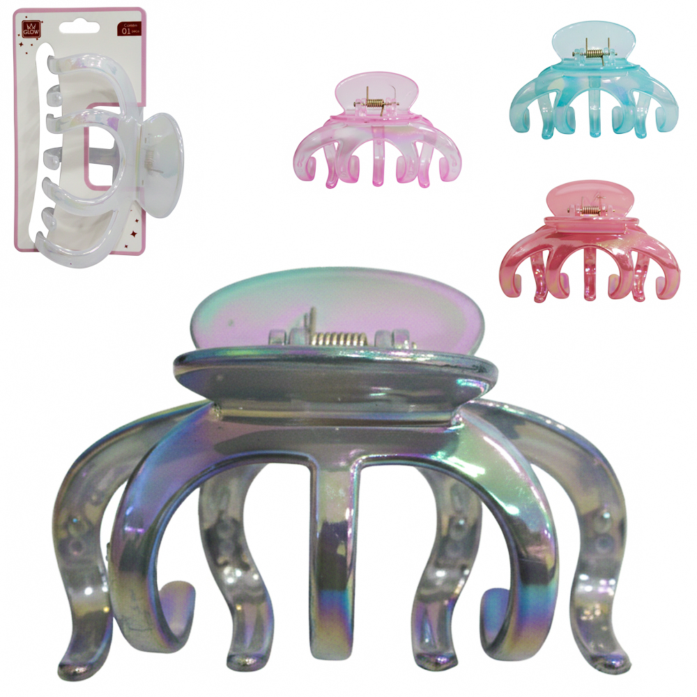 ACESSORIO PARA CABELO PIRANHA CINTILANTE 10X6CM