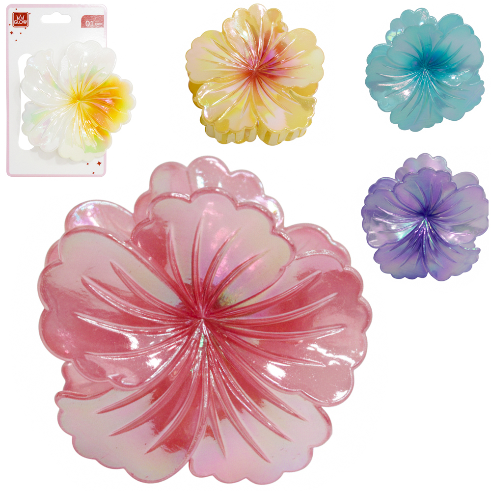 ACESSORIO PARA CABELO PIRANHA FLOR CINTILANTE 7,5CM
