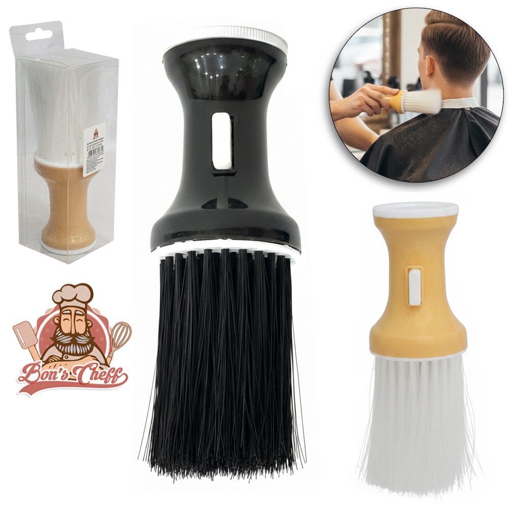 PINCEL ESPANADOR DE BARBEIRO / CABELEIREIRO COM RESERVATORIO PARA TALCO 16,5X6CM DE Ø