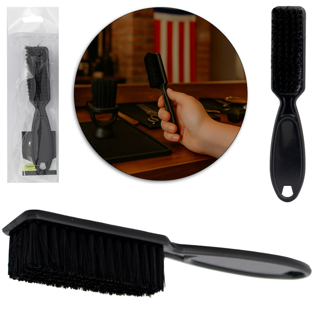 ESCOVA DE BARBEIRO / CABELEIREIRO PARA BARBA CABO PLASTICO 14,2X2,5X2CM