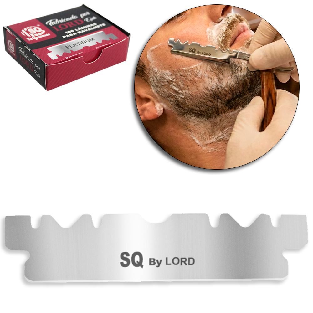 MEIA LAMINA DE INOX PARA APARELHO DE BARBEAR / BARBEADOR COM 100 PECAS PLATINUM
