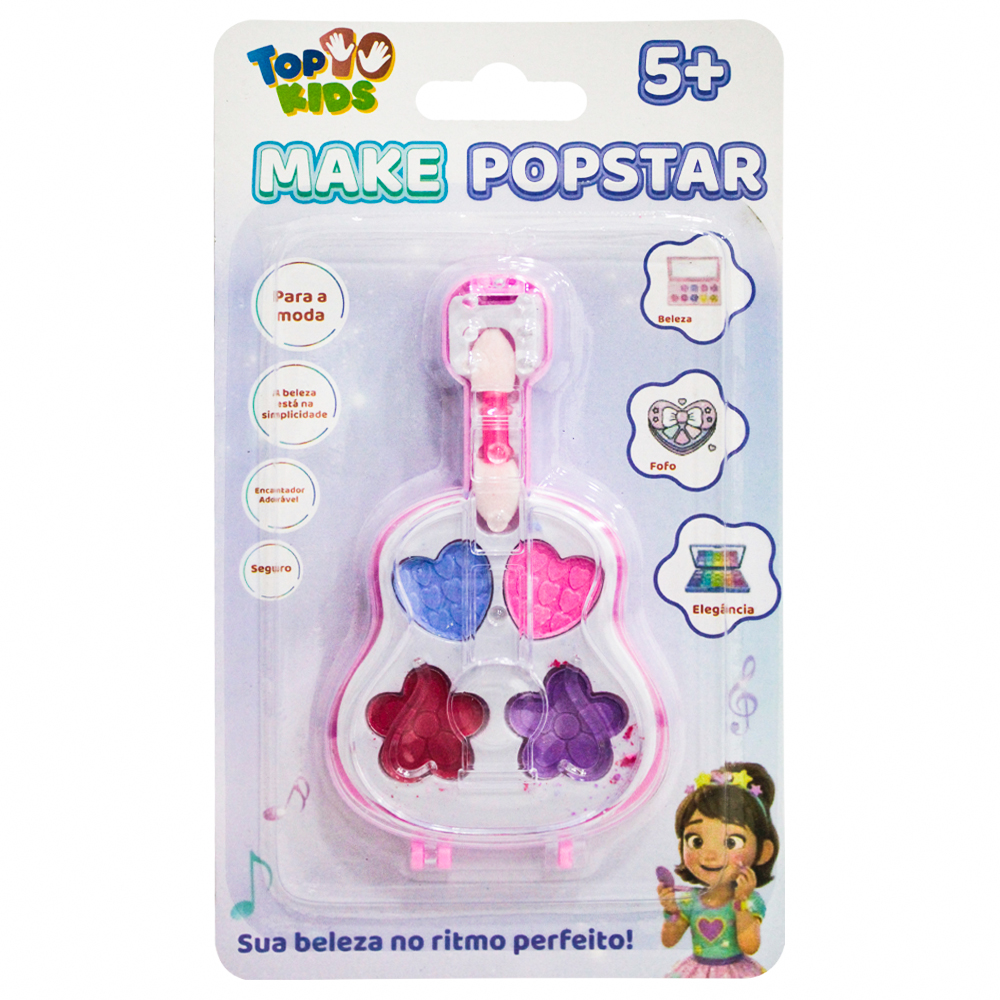 ESTOJO DE MAQUIAGEM COM SOMBRA E PINCEL PARA BONECA VIOLAO TOP KIDS