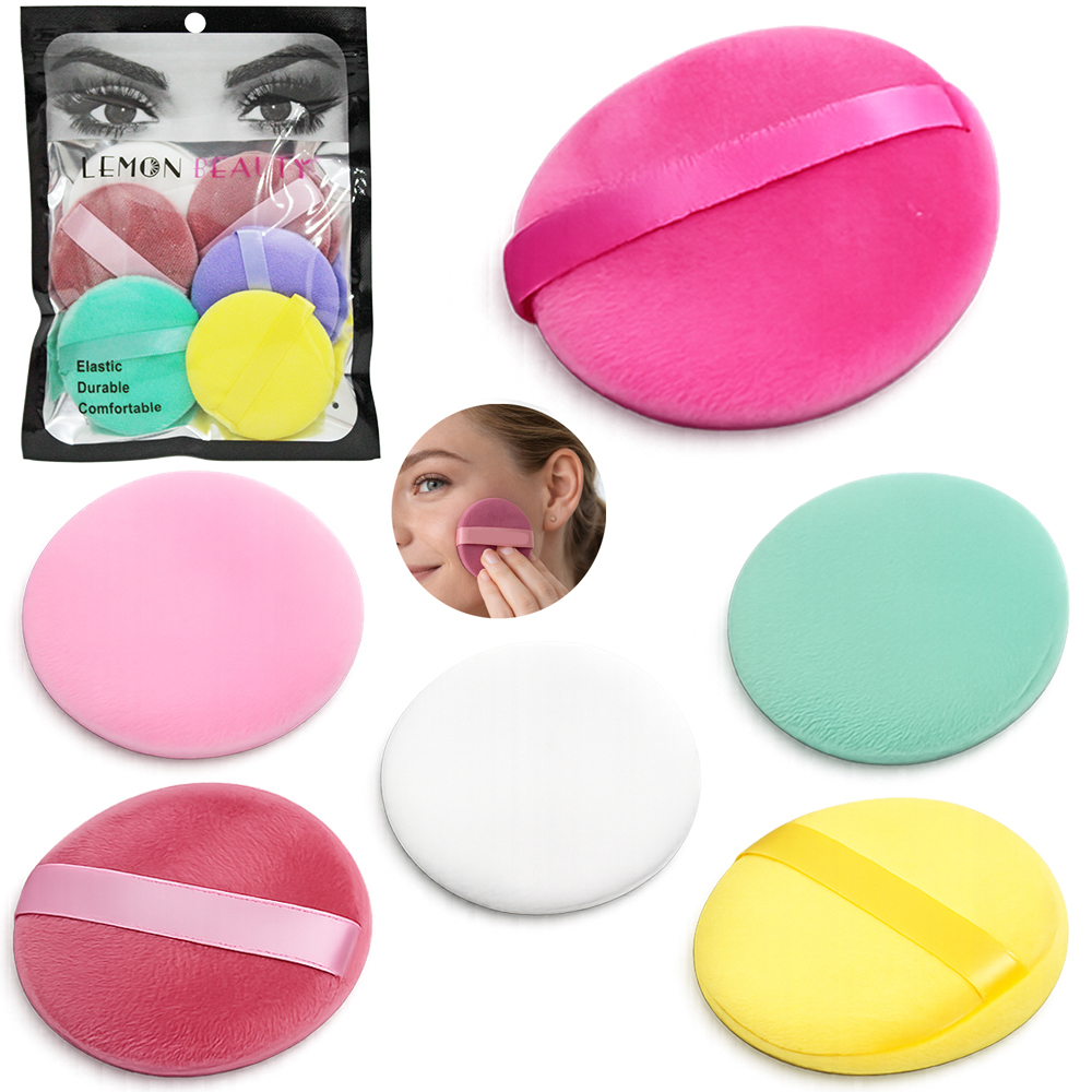 ESPONJA PARA MAQUIAGEM REDONDA LEMON BEAUTY COM 6 PECAS 6CM DE Ø