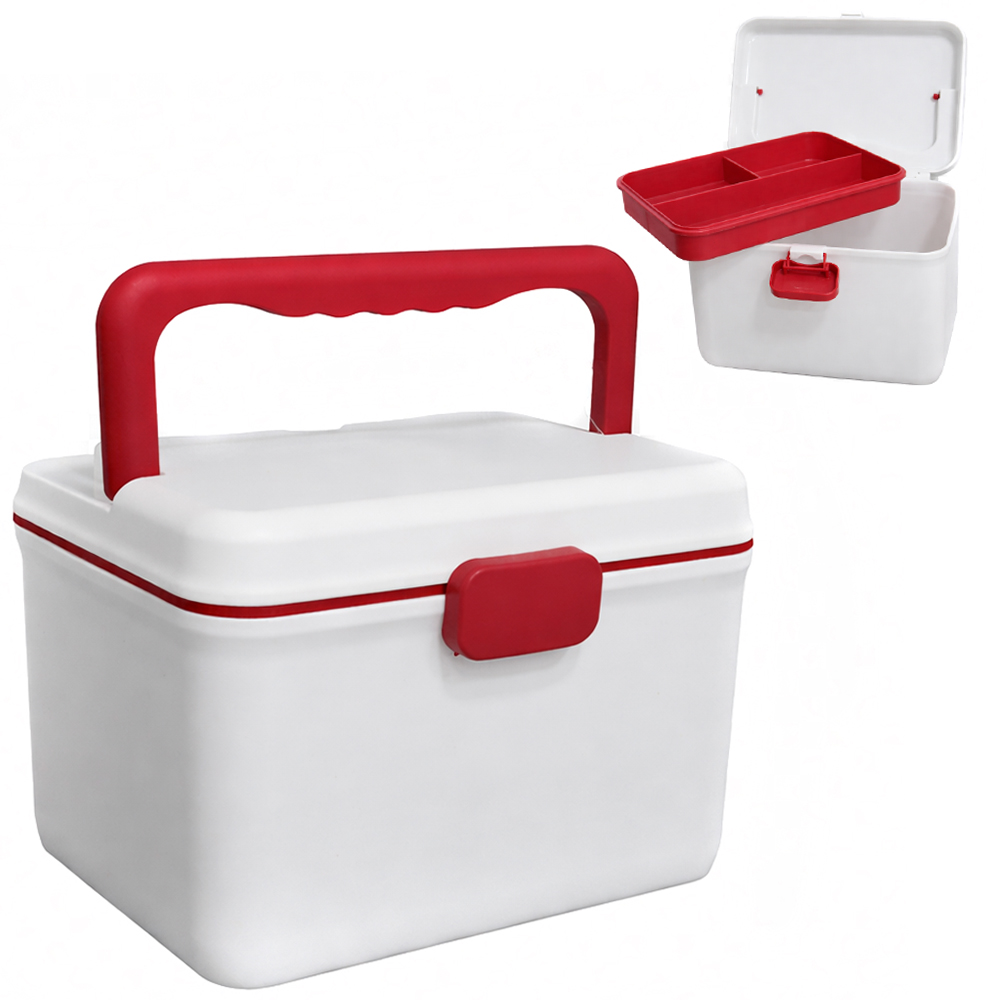 MALETA FRASQUEIRA DE PLASTICO COM BANDEJA 22X21X15CM