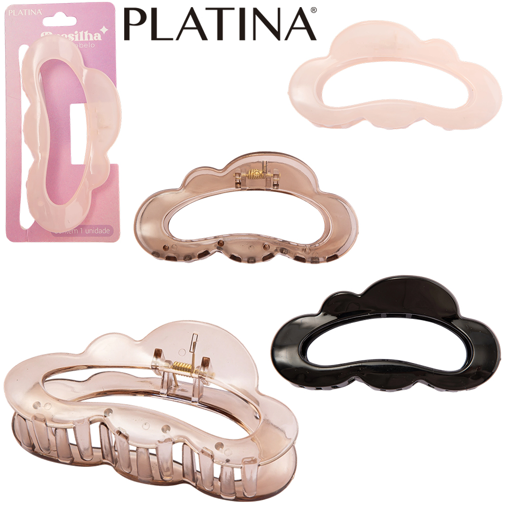 ACESSORIO PARA CABELO PRESILHA NUVEM PLATINA 10,5X5,5X4CM