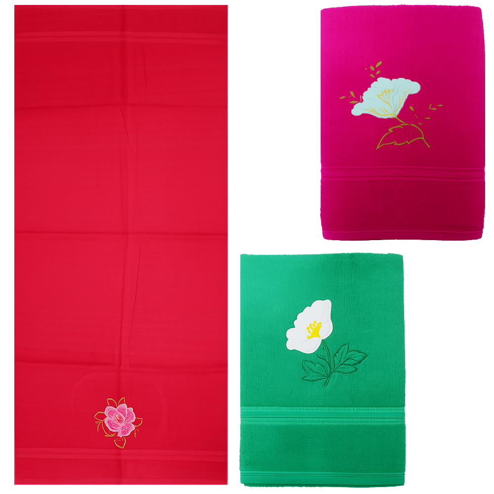 TOALHA DE BANHO DE ALGODAO SWD BORDADA 143X65CM