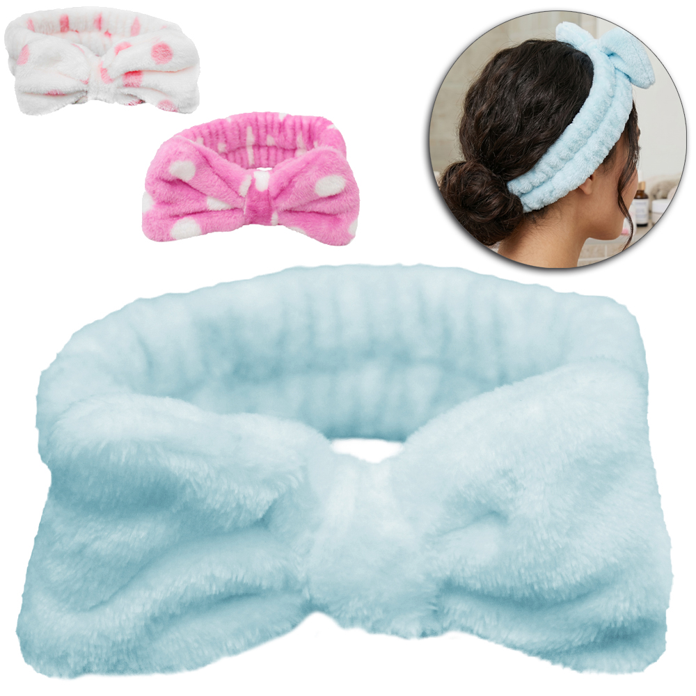 FAIXA SKINCARE PARA CABELO DE MICROFIBRA COM LACO COLORS 5X18CM DE Ø 