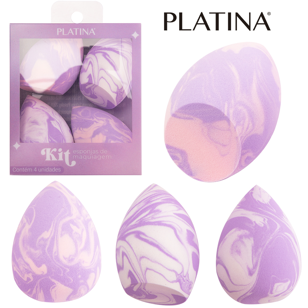 ESPONJA PARA MAQUIAGEM GOTA PLATINA 6X4CM DE Ø