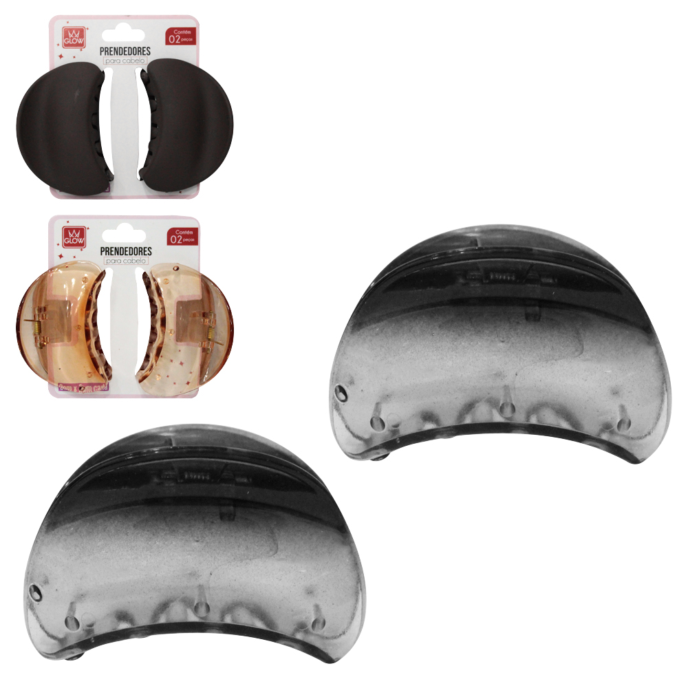 KIT ACESSORIOS PARA CABELO PIRANHA COM 2 PECAS 6X3CM