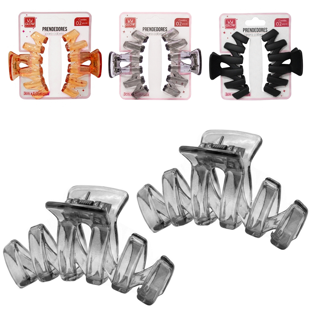 KIT ACESSORIOS PARA CABELO PIRANHA COM 2 PECAS 6,5X3CM