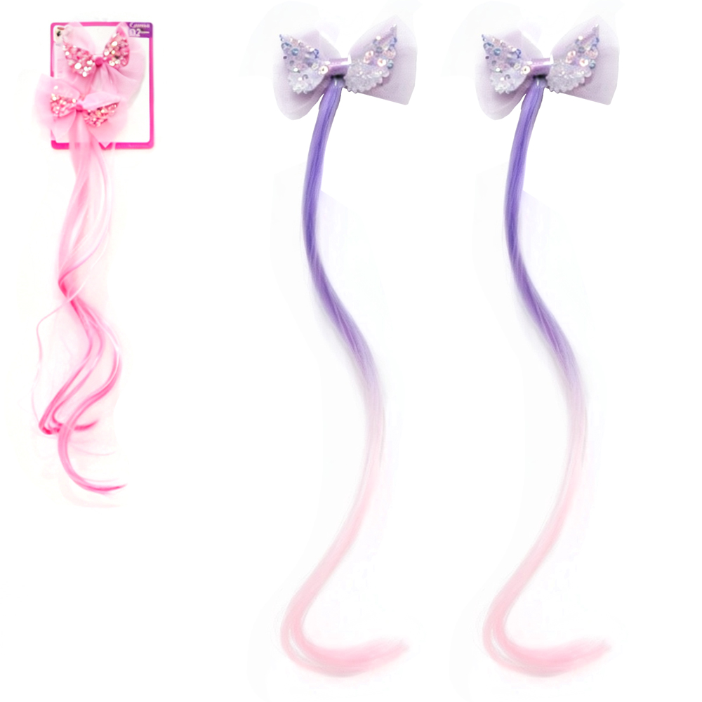 KIT ACESSORIOS PARA CABELO PRESILHA COM MECHA TRANCA 2 PECAS 33CM