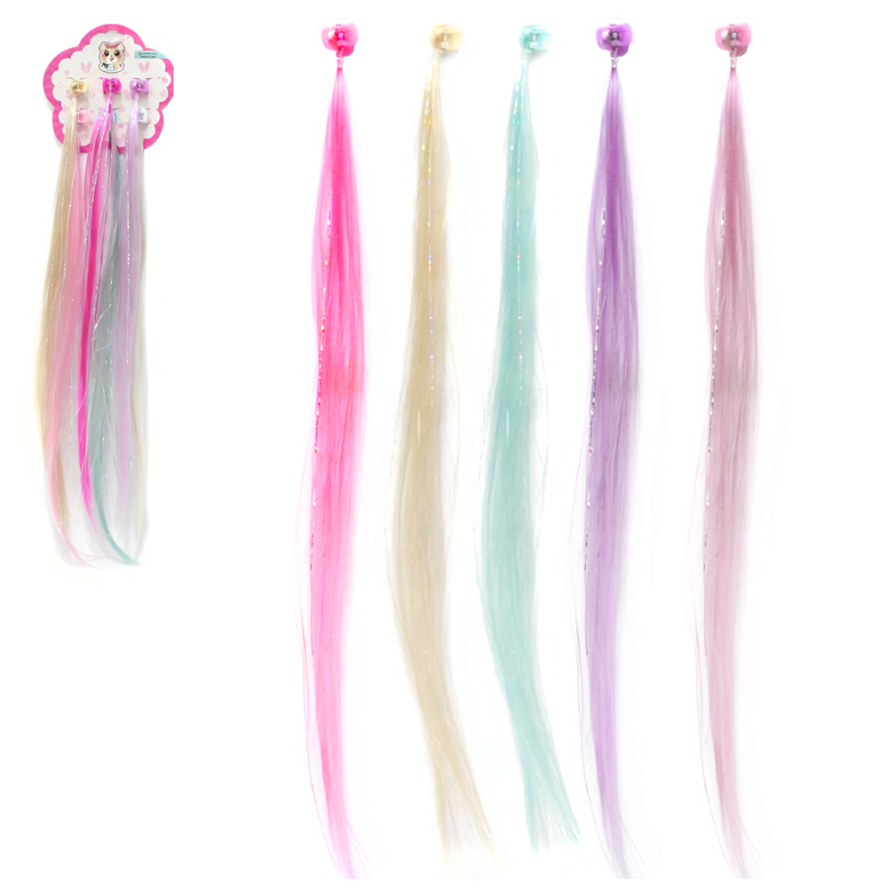 KIT ACESSORIOS PARA CABELO PIRANHA COM MECHA TRANCA 6 PECAS 30CM