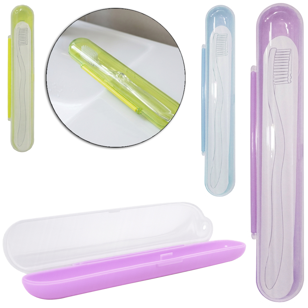 PORTA ESCOVA / ESTOJO DENTAL INDIVIDUAL DE PLASTICO FLIP COM TRAVA 21,5X3X2,5CM