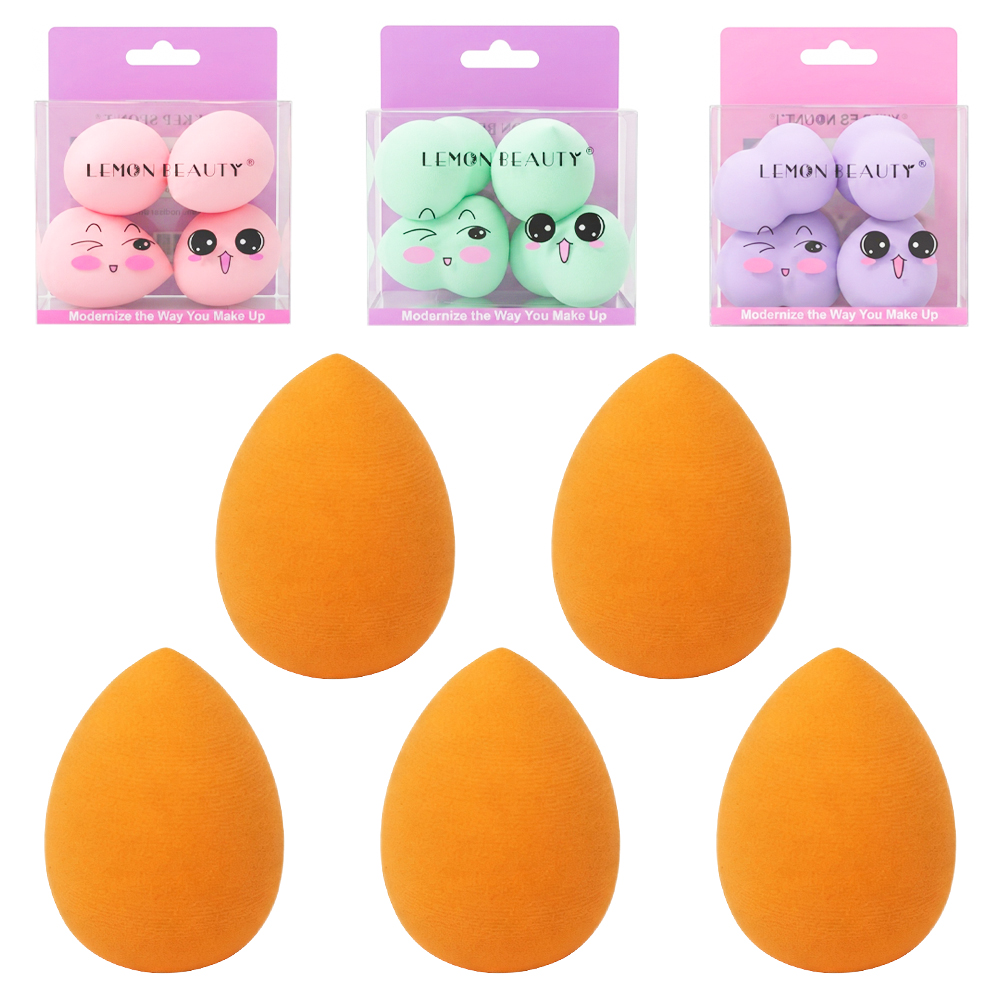 ESPONJA PARA MAQUIAGEM GOTA LEMON BEAUTY COM 4 PECAS 5X3CM DE Ø  
