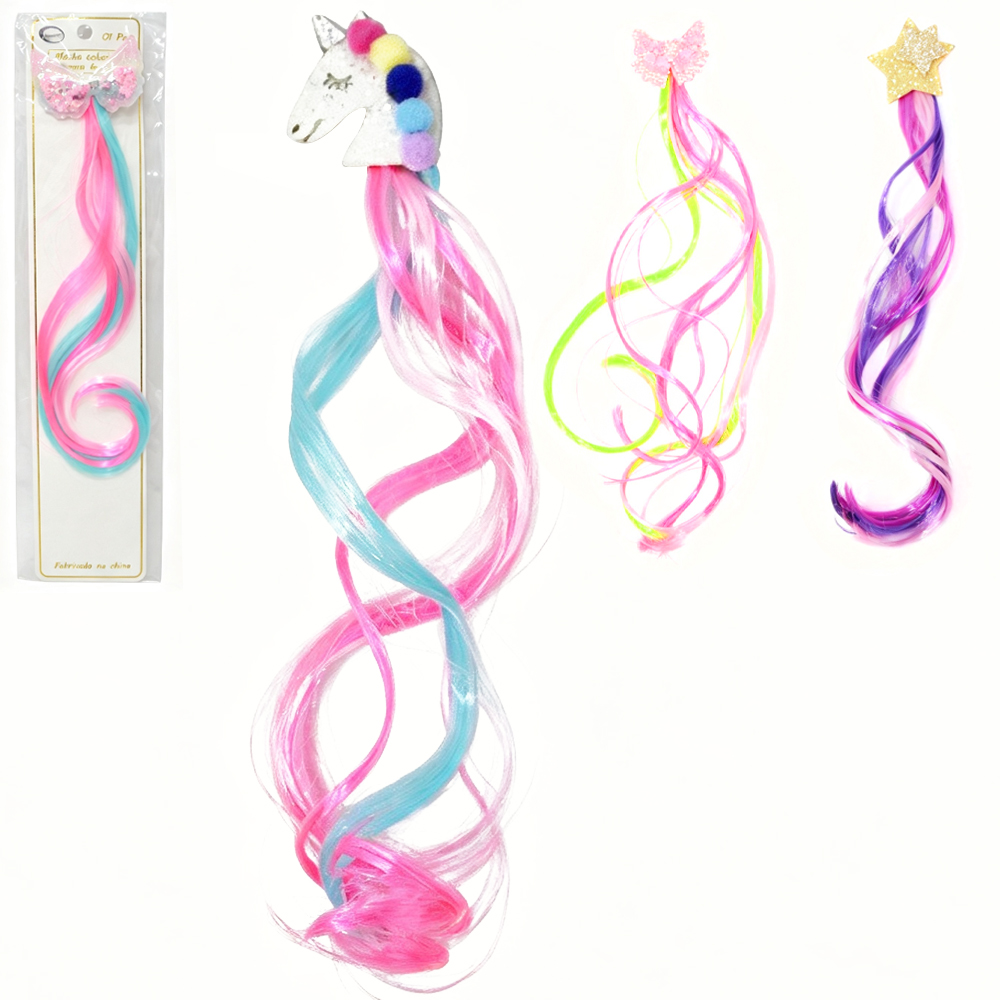 KIT ACESSORIOS PARA CABELO PRESILHA COM MECHA TRANCA 30CM