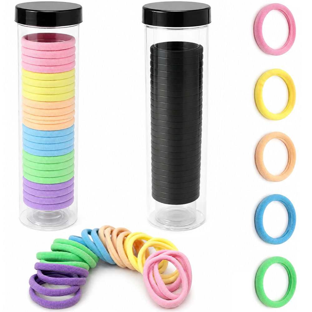 KIT ACESSORIOS PARA CABELO ELASTICO / RABICO C/24 PCS 4CM DE Ø NO TUBO