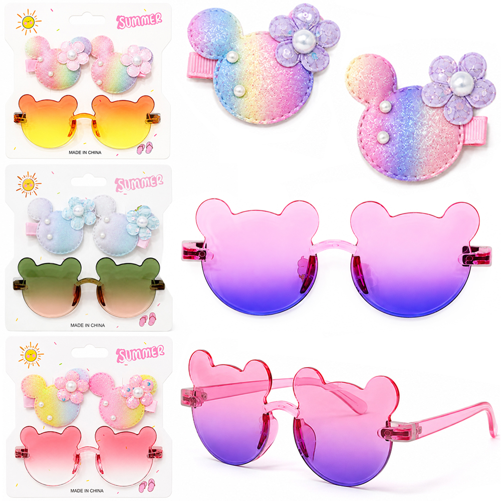 KIT BELEZA INFANTIL COM OCULOS + 2 ACESSORIOS PARA CABELO PRESILHA SUMMER