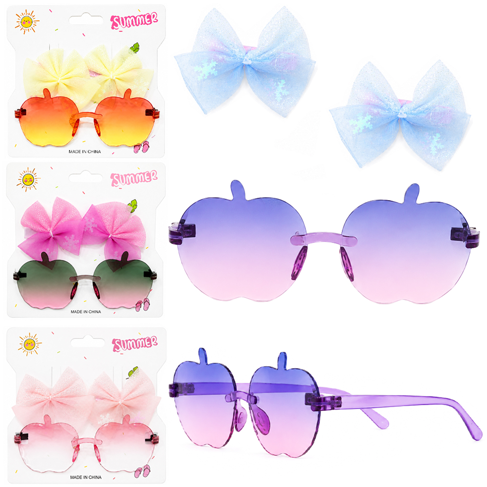 KIT BELEZA INFANTIL COM OCULOS + 2 ACESSORIOS PARA CABELO PRESILHA SUMMER