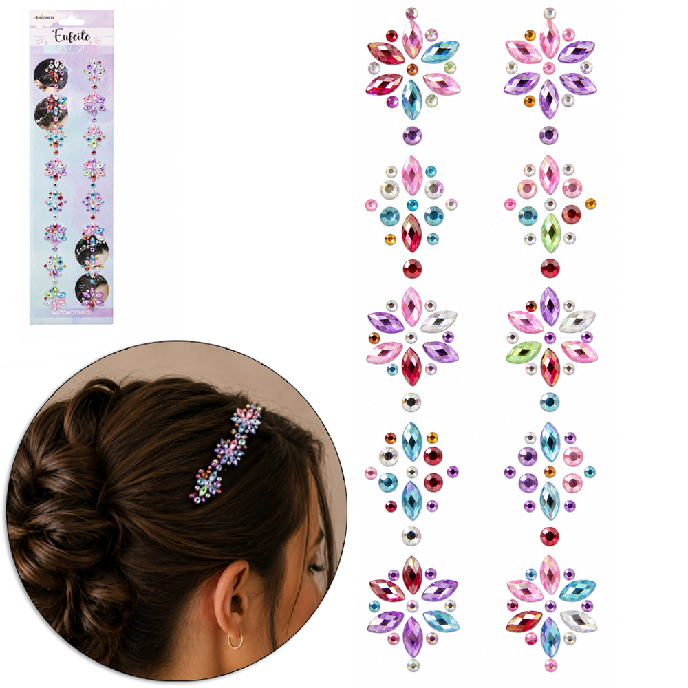 ADESIVO / ENFEITE DECORATIVO PARA CABELO 26CM