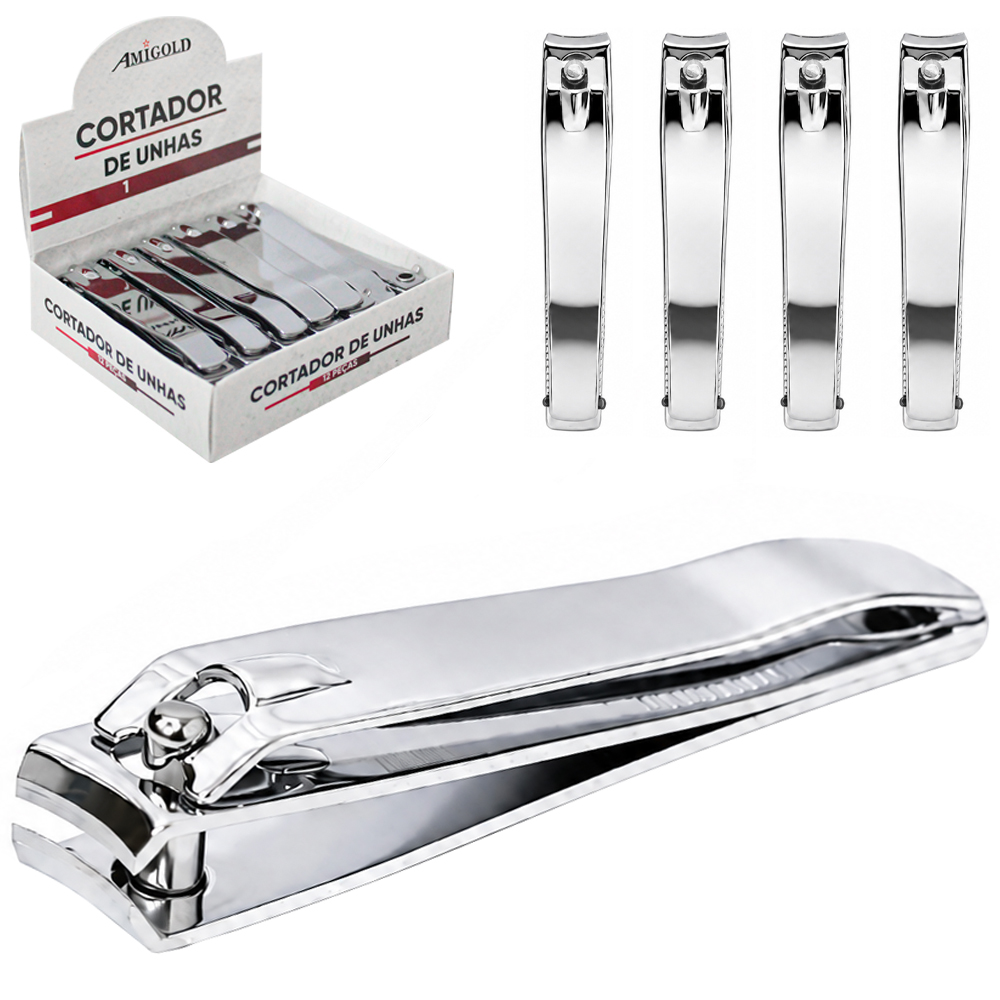 CORTADOR DE UNHA DE INOX COM 12 PECAS 7,5CM