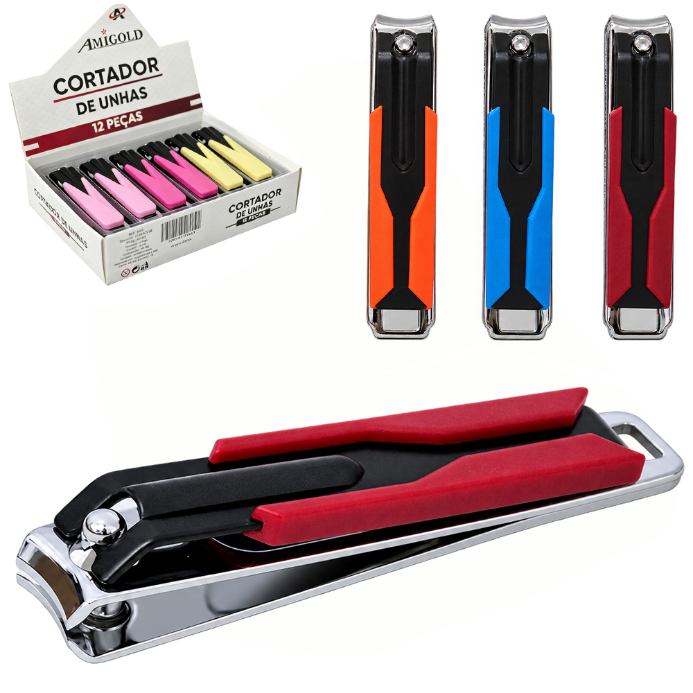 CORTADOR DE UNHA DE INOX COM 12 PECAS 7,5CM