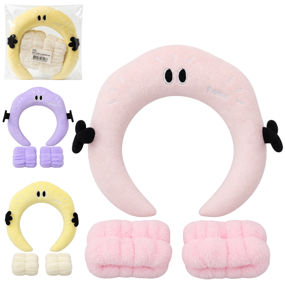 TIARA DE PELUCIA + 2 MUNHEQUEIRAS