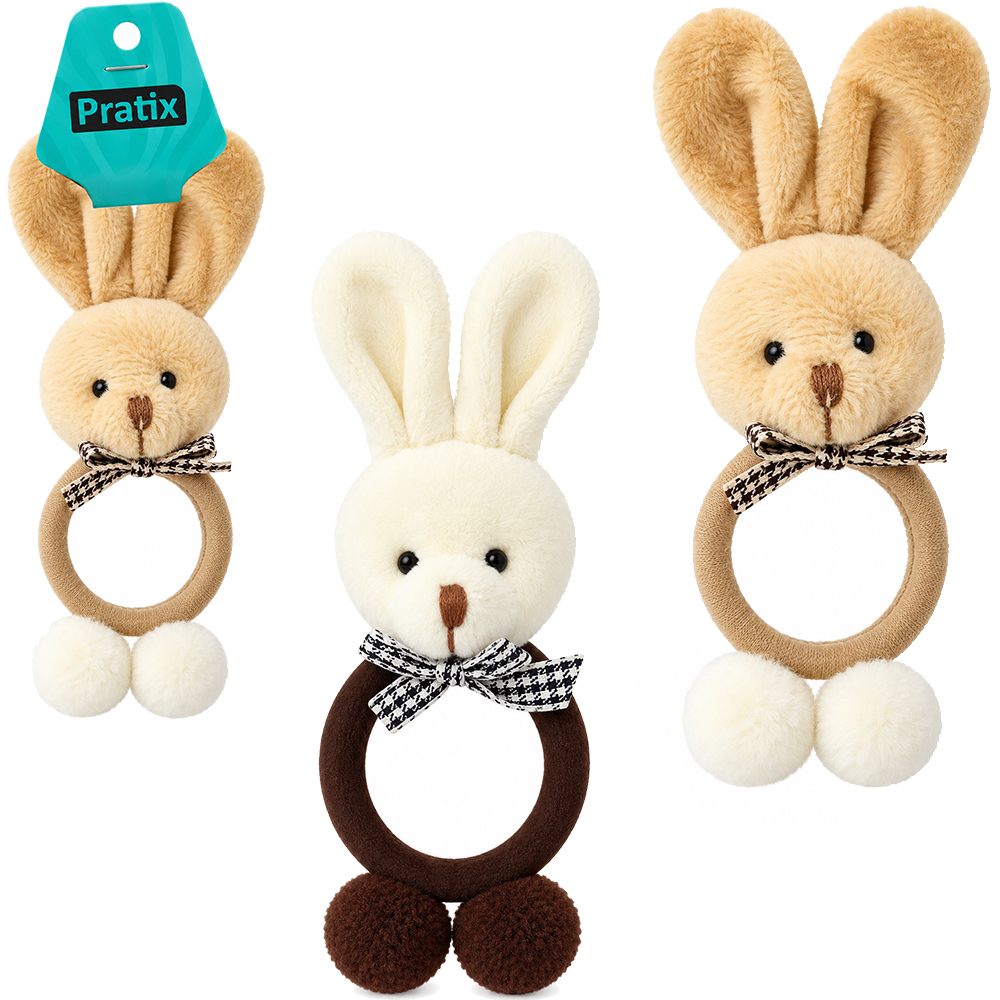 ACESSORIO PARA CABELO ELASTICO / RABICO COELHO COM POM POM PRATIX