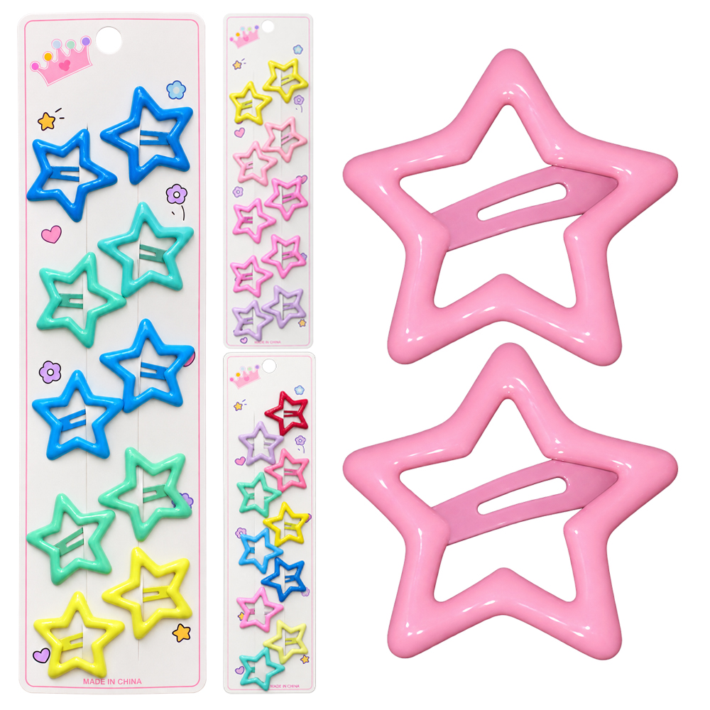 KIT ACESSORIOS PARA CABELO PRESILHA TIC TAC ESTRELA COLORS COM 10 PECAS 