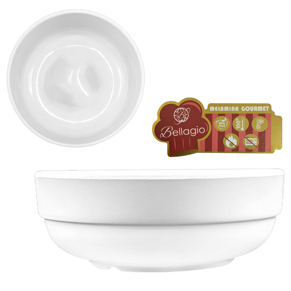 TIGELA DE MELAMINA REDONDA M GOURMET BRANCA 900ML 6X16,5CM DE Ø