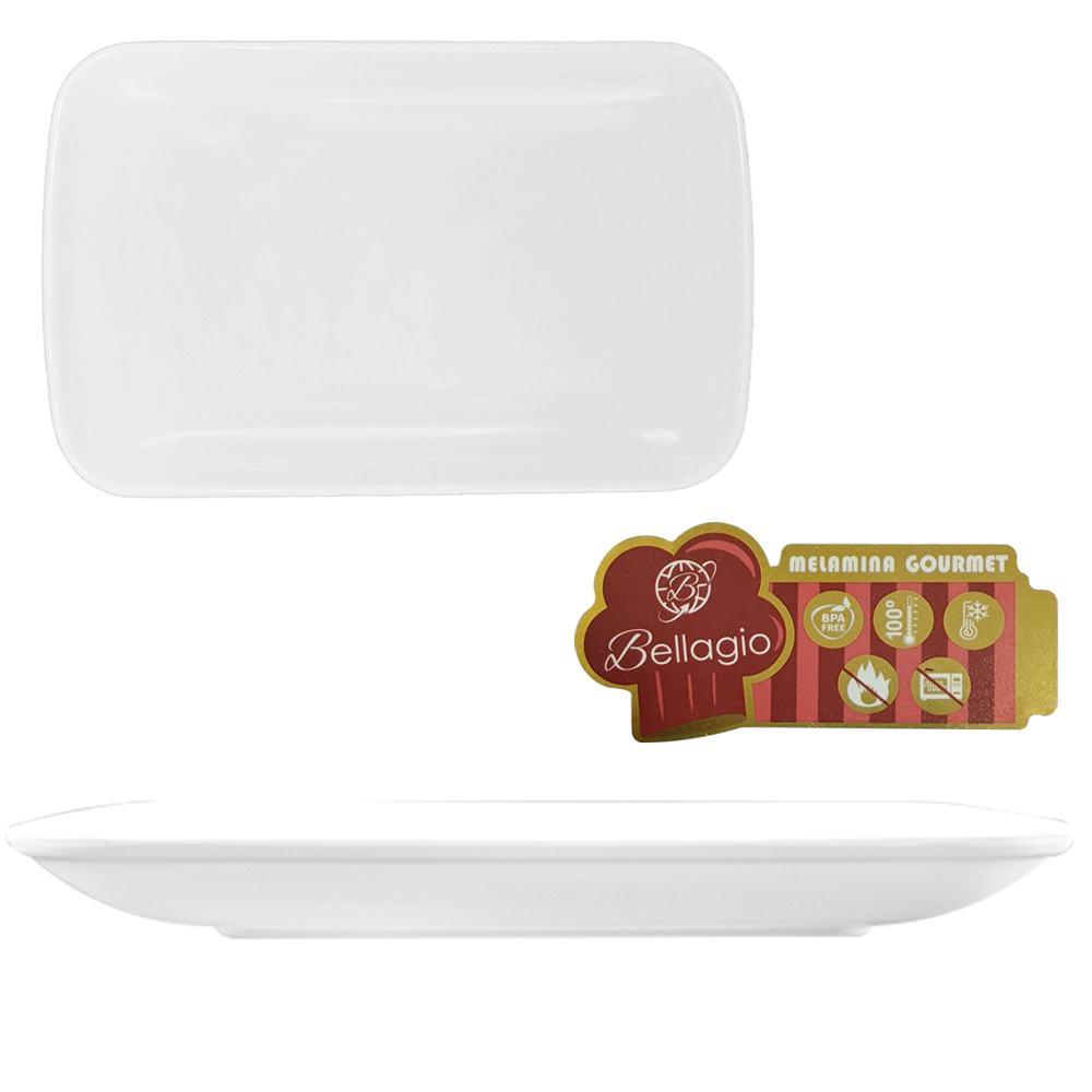 TRAVESSA DE MELAMINA RETANGULAR G GOURMET BRANCA 30,5X19,4CM